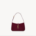Saint Laurent Le 5 à 7 Patent Leather Hobo – Burgundy Elegance